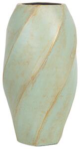 Blomvas Ljusgrön Keramik Dekorativ Elegant Beliani