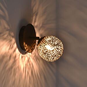 Vägglampa rostbrun justerbar med strömbrytare - Kreta