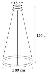 Modern ringhängande lampa guld 60 cm inkl LED - Anella