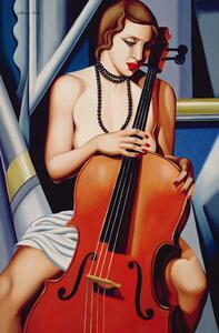 Abel, Catherine - Konsttryck Woman with Cello, (26.7 x 40 cm)