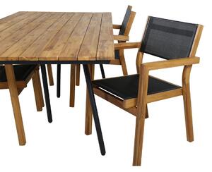 VENICE CHAN Matbord 200x100 cm + 4 stolar | Utemöbler