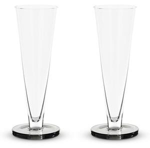Tom Dixon - Puck Flute Glasses - Champagneglas - Clear / Smoke - 2 pcs - L6.5 x W6.5 x H17.3 cm