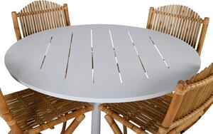 ALMA CANE Matbord 120 cm + 4 stolar | Utemöbler