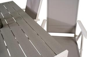 BREAK Matbord 150x90 cm + 4 stolar - Grå/Vit | Utemöbler