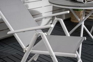 BREAK PARMA Matbord 90 cm + 2 stolar - Grå/Vit | Utemöbler