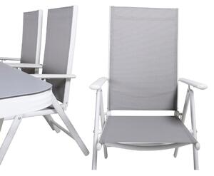 BREAK VIRYA Matbord 200x100 cm + 6 stolar - Grå/Vit | Utemöbler
