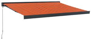 Markis infällbar orange och brun 3,5x2,5 m tyg&aluminium