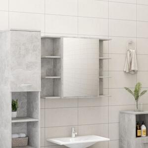 Spegelskåp för badrum betonggrå 80x20,5x64 cm spånskiva - Grå