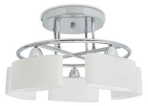 Taklampa med ovala glasskärmar för 5 E14-lampor 200 W - Vit