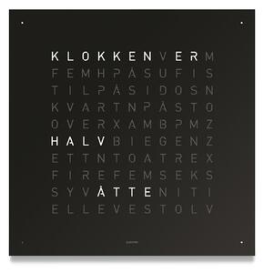 Qlocktwo - Qlocktwo Earth 45 Stainless Steel, Black Pepper, NO - Klockor - Biegert & Funk - Svart