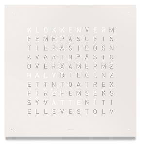 Qlocktwo - Qlocktwo Earth 45 Stainless Steel - White Pepper, NO - Klockor - Biegert & Funk - Vit