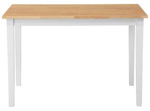 Matbord Ljus trä och Vit Gummiträ 75 x 114 x 68 cm Träben Skandinavisk Köksbord Beliani