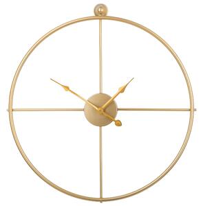 Väggklocka Guld Järnram Minimalistisk Design Inga Siffror Rund 50 cm Beliani