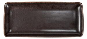 Tallrik Rhea, 28X12,5 cm, flat, fältspatporslin, brun/svart