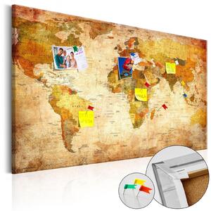Anslagstavla i kork - World Map: Time Travel - 90x60