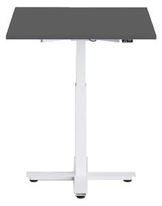 Höj och sänkbart elskrivbord, en pelare, vitt stativ, svart bordsskiva 60x60cm