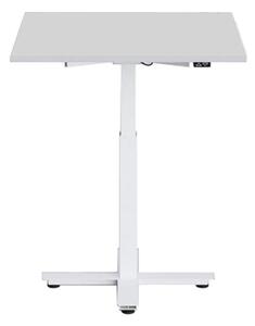 Höj och sänkbart elskrivbord, en pelare, vitt stativ, grå bordsskiva 80x60cm
