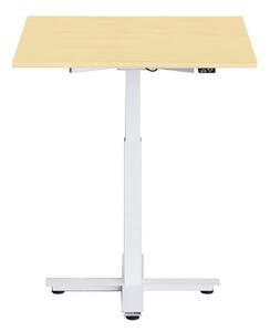 Höj och sänkbart elskrivbord, en pelare, vitt stativ, björk bordsskiva 60x60cm