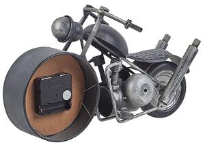 Bordsklocka Motorcykel-formad Metal Svart och Silver Vintage Beliani