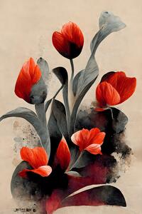 Illustration Red Tulips, Treechild