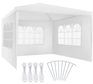 TecTake GmbH 405963 paviljong barinas 3x3m med 3 sidodelar vattentät - vit