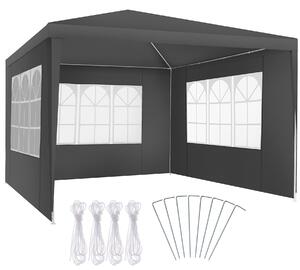 TecTake GmbH 405966 paviljong barinas 3x3m med 3 sidodelar vattentät - grå
