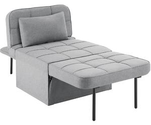 TecTake GmbH 406066 schäslong ponto, 4 i 1, 6-stegs höjdjusterbar - ljusgrå