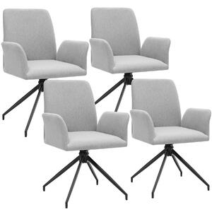 TecTake GmbH 406190 roterbar fåtölj daya vadderad - ljusgrå, uppsättning om 4