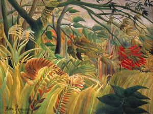 Konsttryck Tiger in a Tropical Storn (Rainforest Landscape) - Henri Rousseau, (40 x 30 cm)