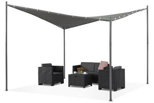 Antracitgrå pergola Majorka 3,5 x 3,5m Garden Point