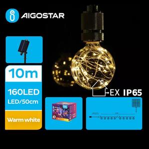 Aigostar - LED Solar Julkedja 20xLED/8 funktioner 11,5m IP65 varm vit