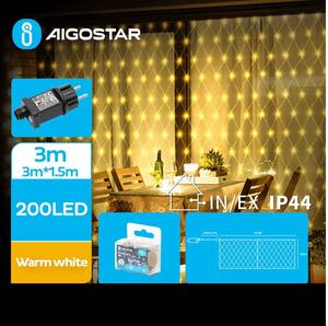 Aigostar - LED julkedja för utomhusbruk 200xLED/8 funktioner 6x1,5m IP44 varm vit