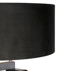 Golvlampa stativ svart trä med svart skugga 50 cm - Puros