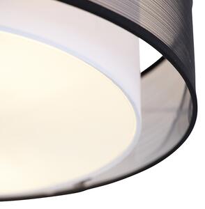 Modern taklampa svart och vit 50 cm 3-ljus - Drum Duo