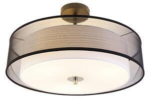 Modern taklampa svart och vit 50 cm 3-ljus - Drum Duo