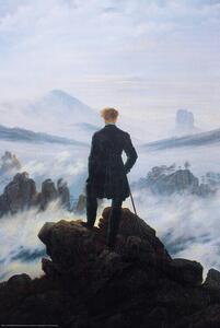 Poster, Affisch Wanderer Above the Sea Fog, Caspar David Friedrich