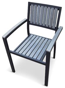 Trädgårdsstol i aluminium och komposit - Waxholm 8-pack