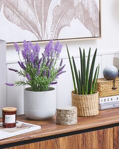 Konstgjord Krukväxt Lavendelväxt Lila Grön Svart Plast Blommor Material 42 cm Dekorativt inomhustillbehör Beliani