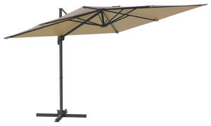 Frihängande parasoll med aluminiumstång taupe 300x300 cm