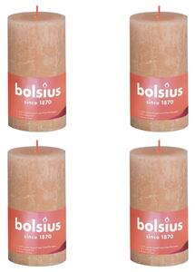 Bolsius Rustika blockljus 4-pack 130x68 mm ljusrosa