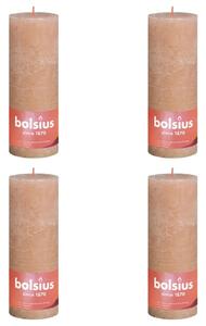 Bolsius Rustika blockljus 4-pack 190x68 mm ljusrosa