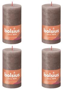 Bolsius Rustika blockljus 4-pack 130x68 mm rustik taupe