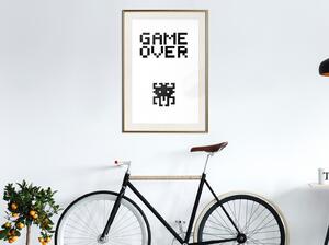 Inramad Poster / Tavla - Game Over - 20x30 Guldram