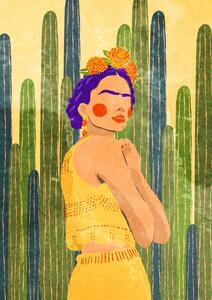 Illustration Frida and cacti, Raissa Oltmanns