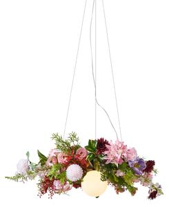Bohemisk taklampa svart med färgade blommor röda och rosa - Flower Power
