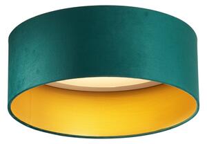 Modern taklampa grön sammet 40 cm inkl. LED 3-stegs dimbar - Sue