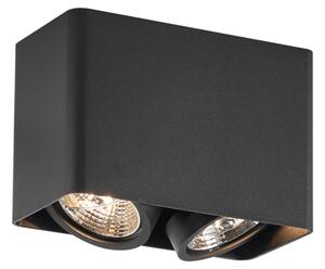 Design takspotlight svart GU10 70mm 2-ljus roterbar och lutningsbar - Vox