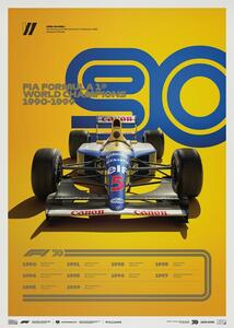 Konsttryck Formula 1 Decades - 90's Williams, (50 x 70 cm)