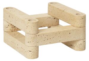 Ferm Living - Newel Modular Candle Holder Set - Travertine - Ljusstakar - Jørn Utzon - Beige