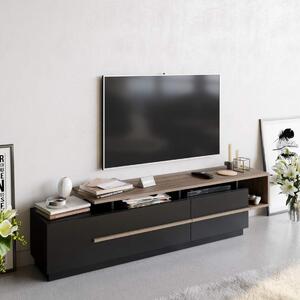 TV-bänk Pia - Svart, Valnöt